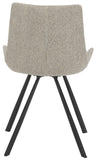 Safavieh - Set of 2 - Terra Dining Chair Midcentury Modern Light Grey Black Powder Coating Plywood Foam Iron Polyester ACH7004B-SET2 889048316072