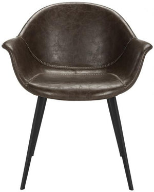 Dublin Midcentury Modern Leather Dining Tub Chair