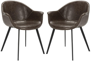 Dublin Midcentury Modern Leather Dining Tub Chair