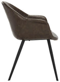 Dublin Midcentury Modern Leather Dining Tub Chair