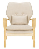 Safavieh Tarly Accent Chair Beige Natural Wood NC Coating Elm Foam Viscose Polyester ACH9500B 889048400368