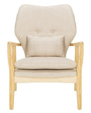 Safavieh Tarly Accent Chair Beige Natural Wood NC Coating Elm Foam Viscose Polyester ACH9500B 889048400368