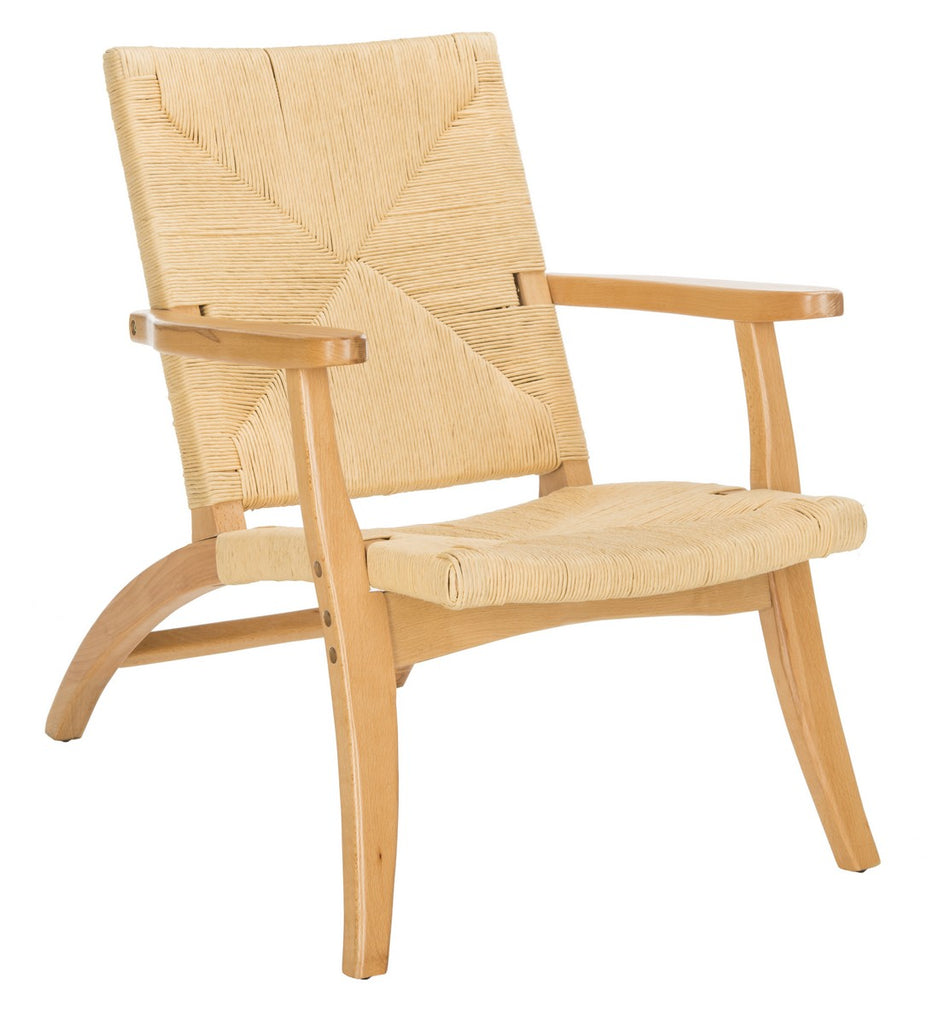 Safavieh Bronn Accent Chair Natural NC Coating Beechwood Foam Paper Loom ACH9502A 889048400399