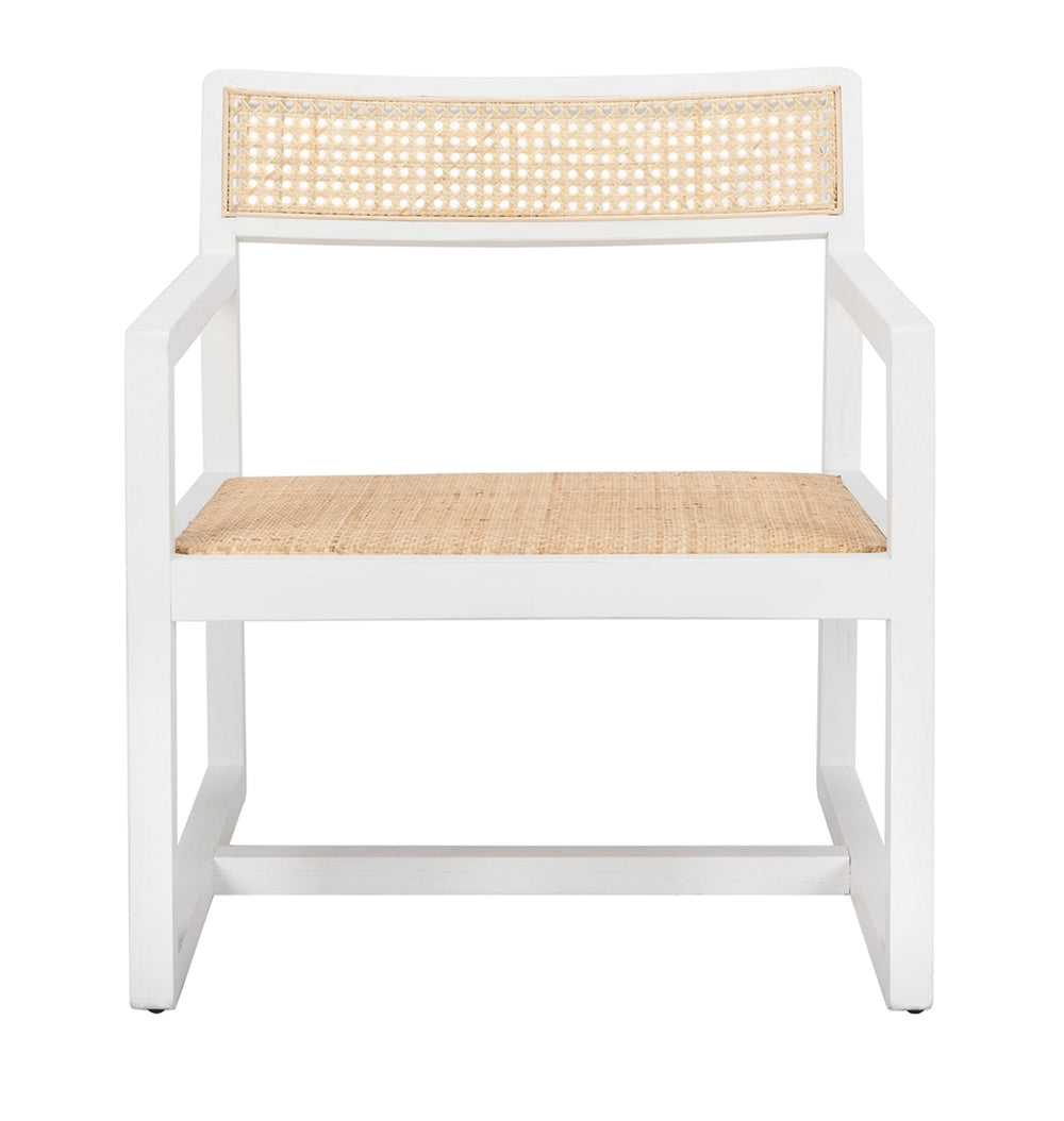 Safavieh Lula Cane Accent Chair White Natural Wood ACH9503A