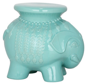 Safavieh Stool Elephant Light Blue Ceramic ACS4501C 683726421993 (4533888516141)