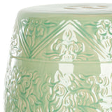 Safavieh Garden Stool Lotus Light Green Ceramic ACS4502A 683726497363