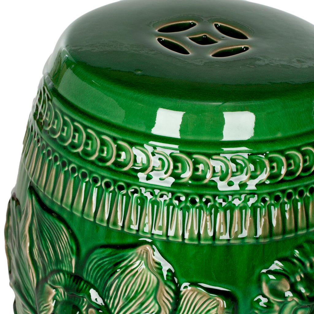 Safavieh Stool Chinese Dragon Green Ceramic ACS4505A 683726497431