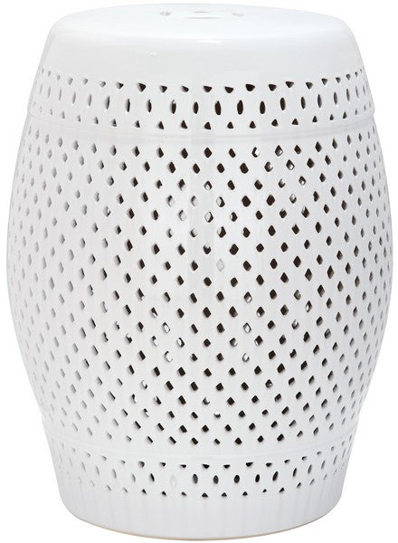 Safavieh Garden Stool Diamond White Ceramic ACS4507A 683726423645