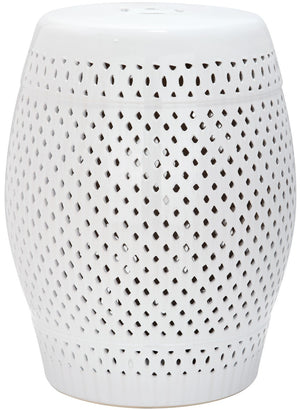 Safavieh Garden Stool Diamond White Ceramic ACS4507A 683726423645