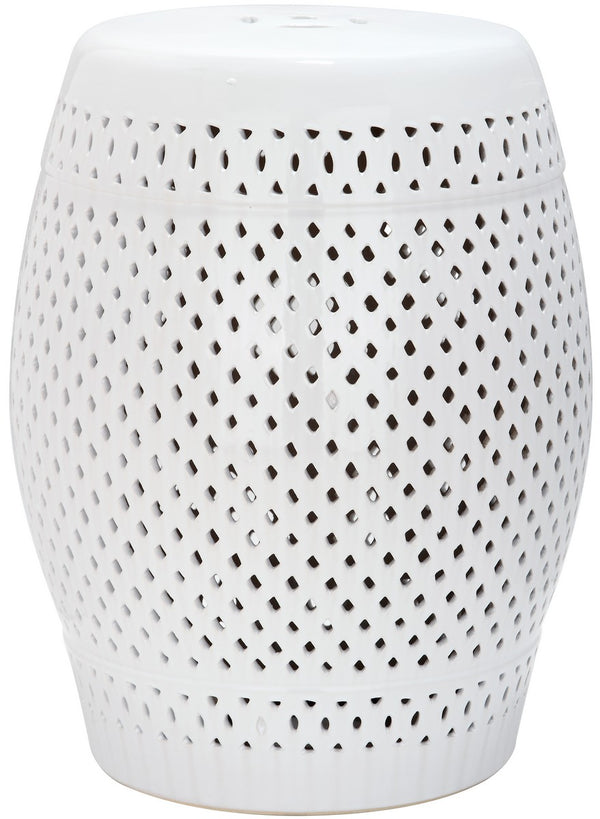 Safavieh Garden Stool Diamond White Ceramic ACS4507A 683726423645
