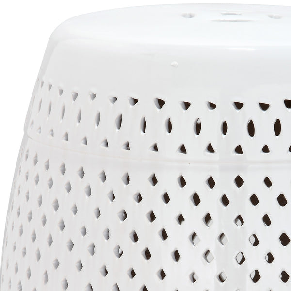 Safavieh Garden Stool Diamond White Ceramic ACS4507A 683726423645
