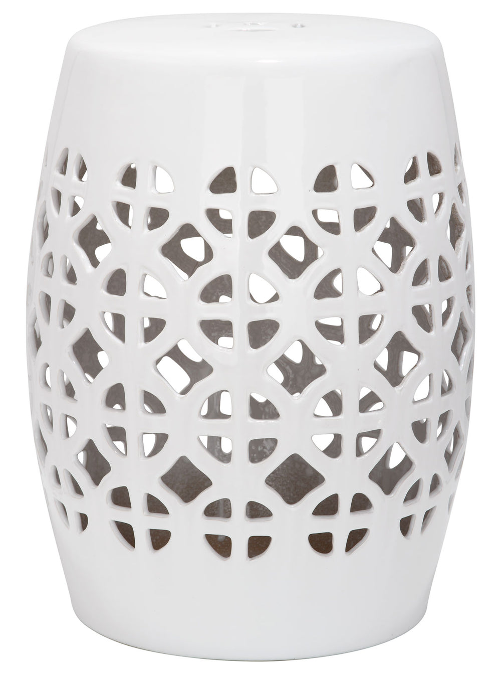 Safavieh Garden Stool Circle Lattice White Ceramic ACS4508A 683726420040 (4536873451565)