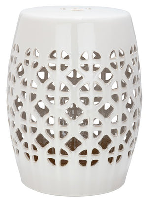 Safavieh Garden Stool Circle Lattice Cream Ceramic ACS4508B 683726420064 (4536873451565)