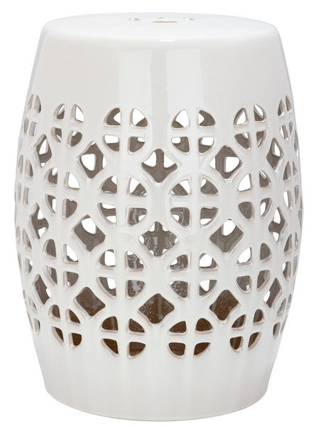 Safavieh Garden Stool Circle Lattice Cream Ceramic ACS4508B 683726420064 (4536873451565)