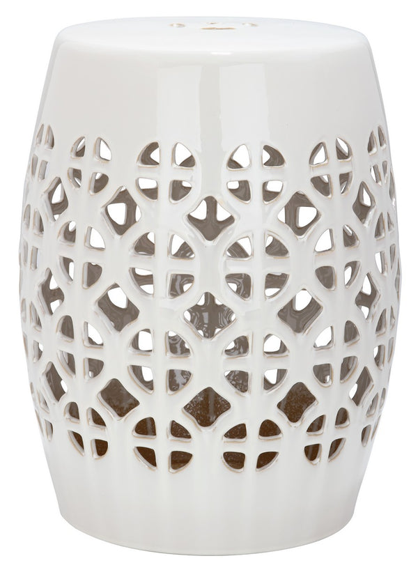 Safavieh Garden Stool Circle Lattice Cream Ceramic ACS4508B 683726420064 (4536873451565)