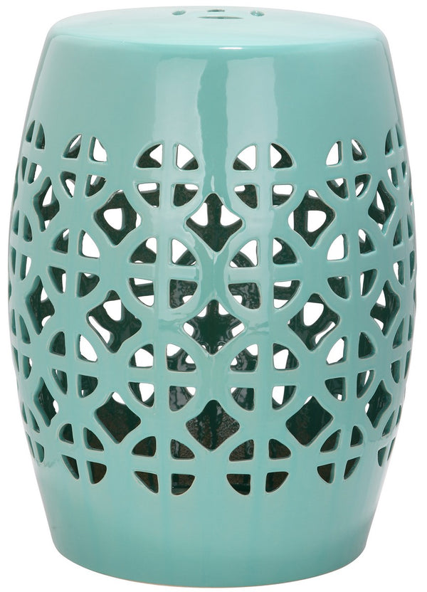 Safavieh Garden Stool Circle Lattice Light Blue Ceramic ACS4508C 683726420750 (4536873451565)