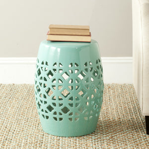 Safavieh Garden Stool Circle Lattice Light Blue Ceramic ACS4508C 683726420750 (4536873451565)