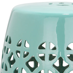 Safavieh Garden Stool Circle Lattice Light Blue Ceramic ACS4508C 683726420750 (4536873451565)