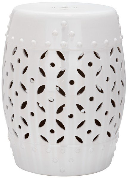 Safavieh Garden Stool Lattice Coin White Ceramic ACS4510A 683726420989 (4536874008621)