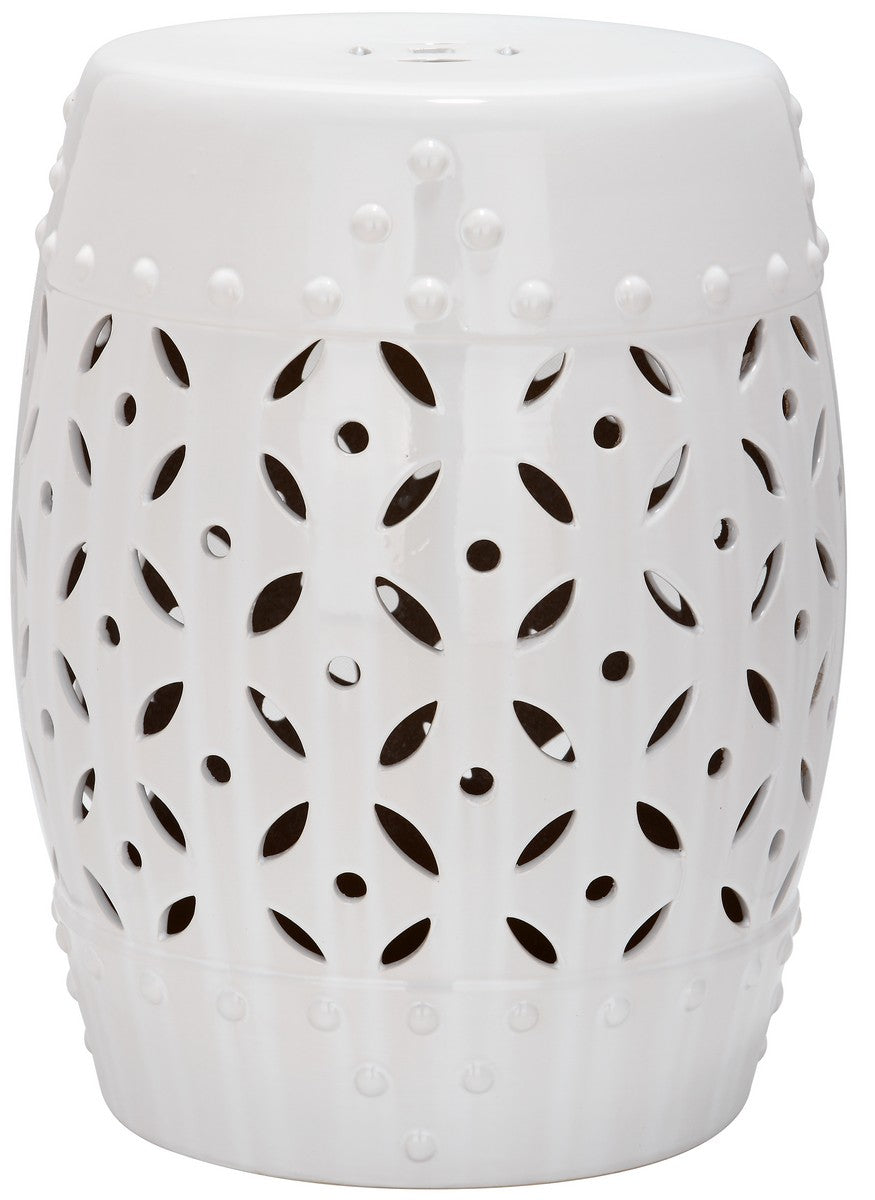Safavieh Garden Stool Lattice Coin White Ceramic ACS4510A 683726420989 (4536874008621)