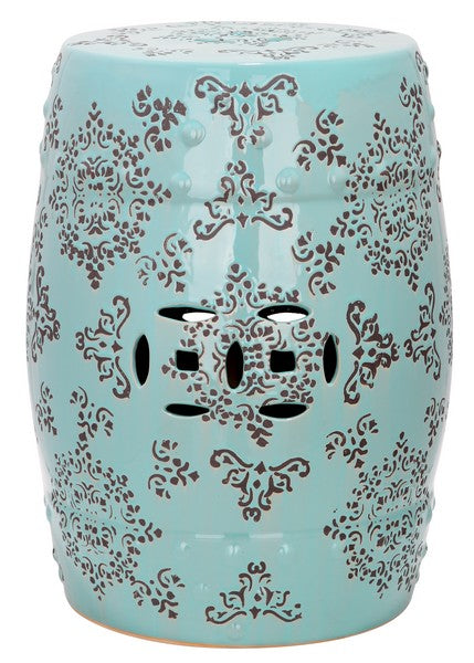 Safavieh Medallion Garden Stool Light Blue Pattern Ceramic ACS4512A 683726421061