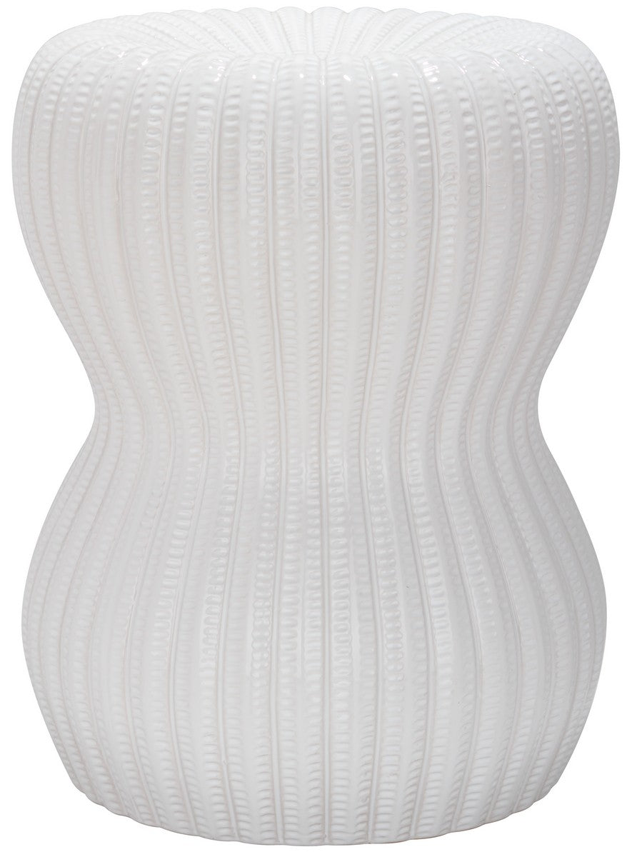 Safavieh Garden Stool Hour Glass White Ceramic ACS4518A 683726421559
