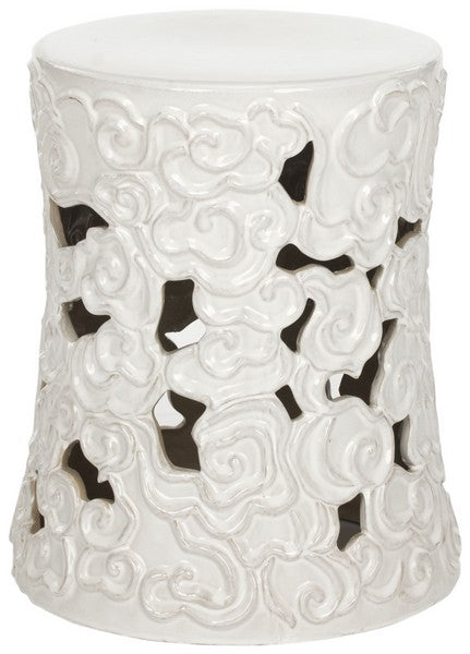 Safavieh Cloud Garden Stool White Ceramic ACS4519A 683726421634 (4536875909165)