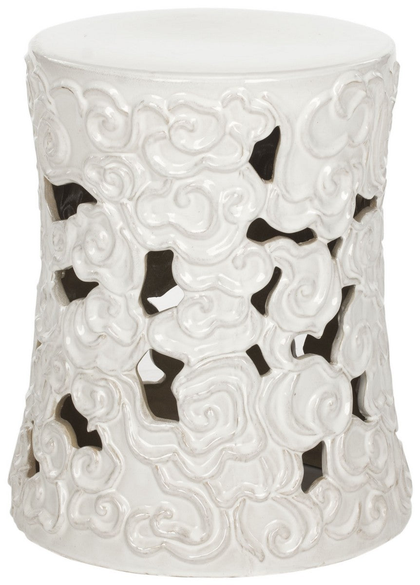 Safavieh Cloud Garden Stool White Ceramic ACS4519A 683726421634 (4536875909165)