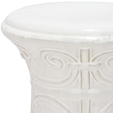 Safavieh Imperial Garden Stool Scroll White Ceramic ACS4521A 683726422044 (4536876630061)