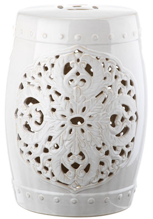 Safavieh Flora Garden Stool White Ceramic ACS4527A 683726317449