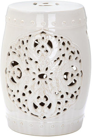 Safavieh Flora Garden Stool Cream Ceramic ACS4527B 683726317456