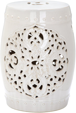Safavieh Flora Garden Stool Cream Ceramic ACS4527B 683726317456
