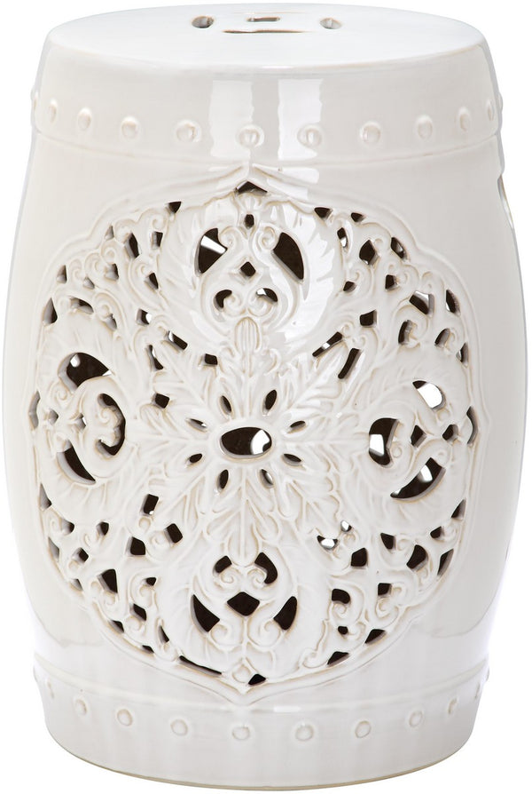 Safavieh Flora Garden Stool Cream Ceramic ACS4527B 683726317456