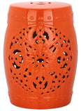 Safavieh Flora Garden Stool Orange Ceramic ACS4527D 683726318071