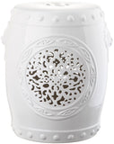 Safavieh Garden Stool Flower Drum White Ceramic ACS4532A 683726321552