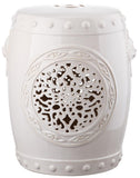 Safavieh Garden Stool Flower Drum Cream Ceramic ACS4532B 683726321569