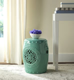 Safavieh Garden Stool Flower Drum Light Blue Ceramic ACS4532C 683726321576