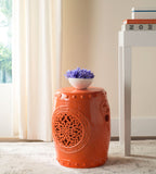 Safavieh Garden Stool Flower Drum Orange Ceramic ACS4532D 683726321583