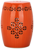 Safavieh Quatrefoil Garden Stool Orange Ceramic ACS4535D 683726322900