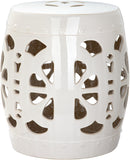 Safavieh Stencil Blossom Garden Stool Cream Ceramic ACS4536B 683726323037