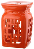 Safavieh Beijing Filigree Garden Stool Orange Ceramic ACS4538D 683726323600