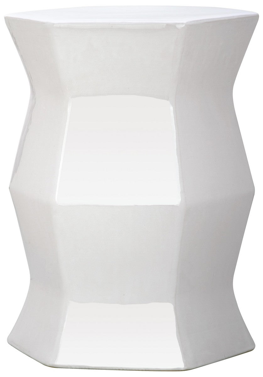 Safavieh Garden Stool Modern Hexagon White Ceramic ACS4542A 683726326090