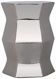 Safavieh Garden Stool Modern Hexagon Silver Ceramic ACS4542G 683726327523