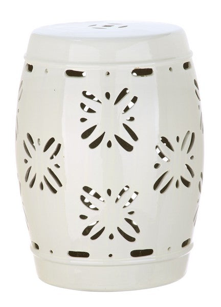 Safavieh Sakura Garden Stool Cream Ceramic ACS4543B 683726327721