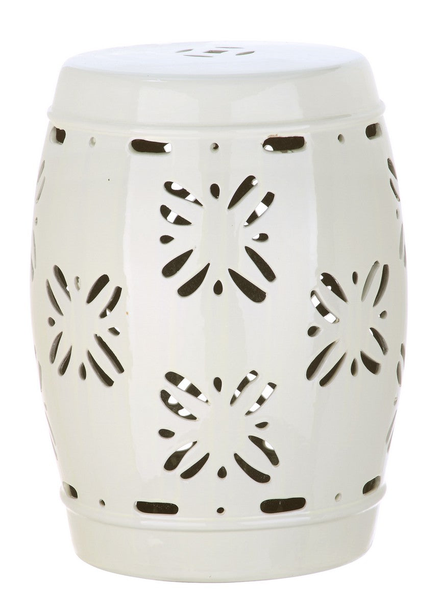 Safavieh Sakura Garden Stool Cream Ceramic ACS4543B 683726327721