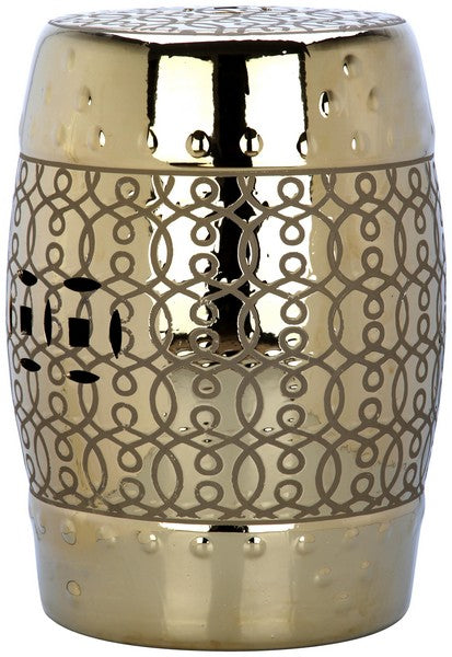 Safavieh Lantana Garden Stool Gold Ceramic ACS4545A 683726328384
