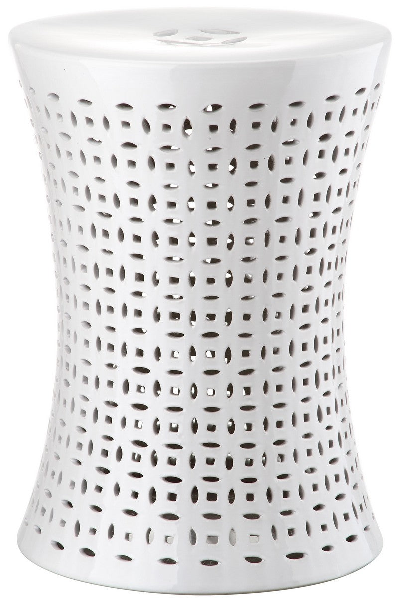 Safavieh Camilla Garden Stool White Ceramic ACS4550A 683726329473