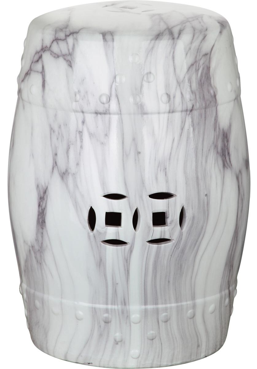 Safavieh Jade Garden Stool Swirl White and Black Ceramic ACS4551A 683726665021