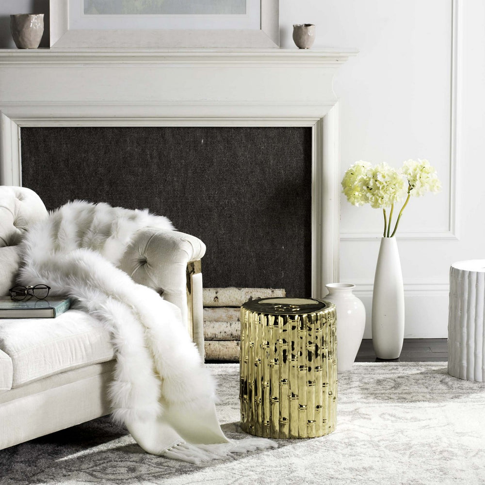 Safavieh Garden Stool Bamboo Gold Ceramic ACS4553A 889048096905