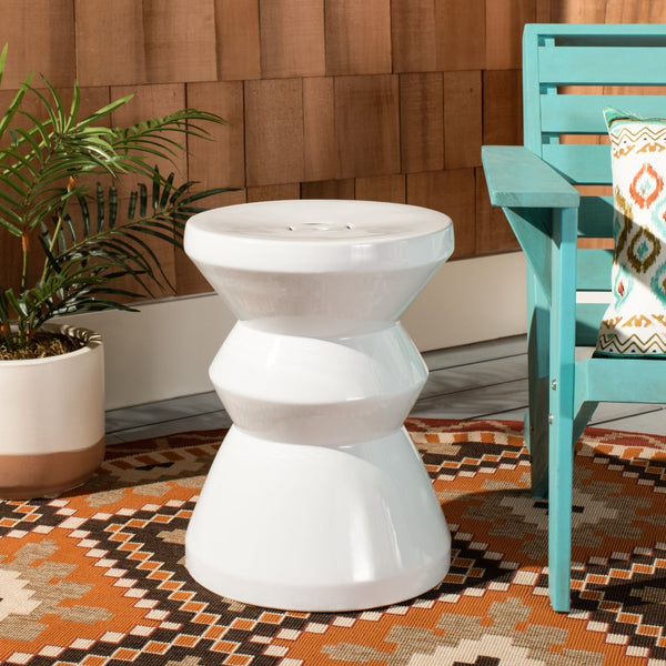 Safavieh Larsa Garden Stool in White ACS4576B
